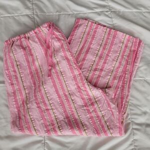 Women's Pink Striped Capri Pajama Bottoms